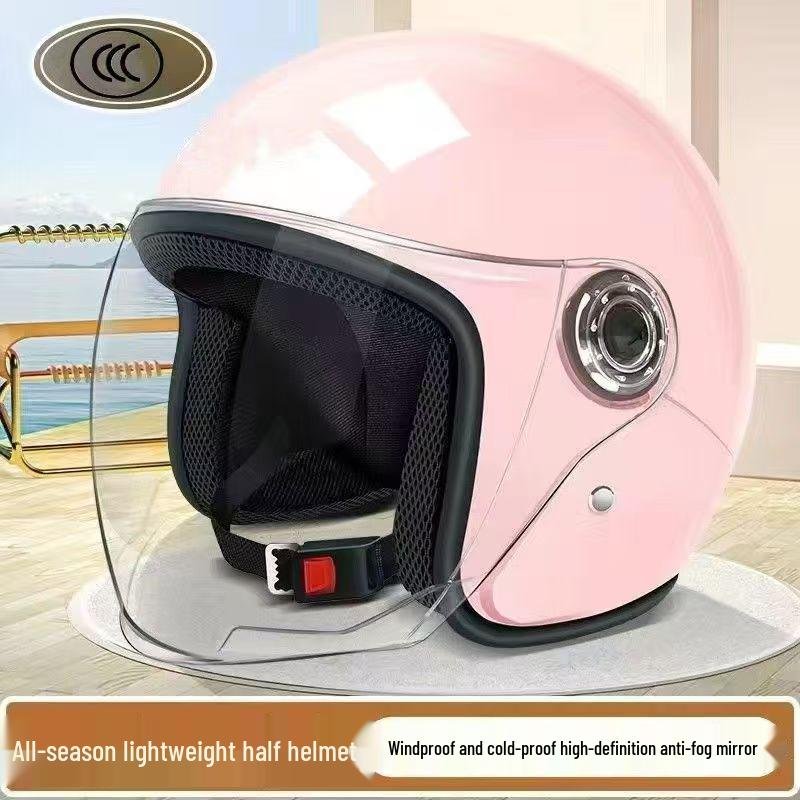 All-Season GB Certified Electric Bicycle Helmet: Half Helmet for Motorcycle Safety with Winter Protection for Men and Women