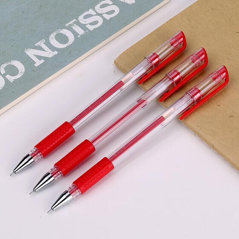 Deli 6601 Gel Pen 0.5mm Red (12-pack)