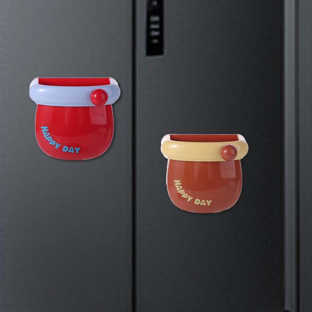 Punch-free Refrigerator Storage Box Dopamine Tableware Container Magnetic Storage Box  Door