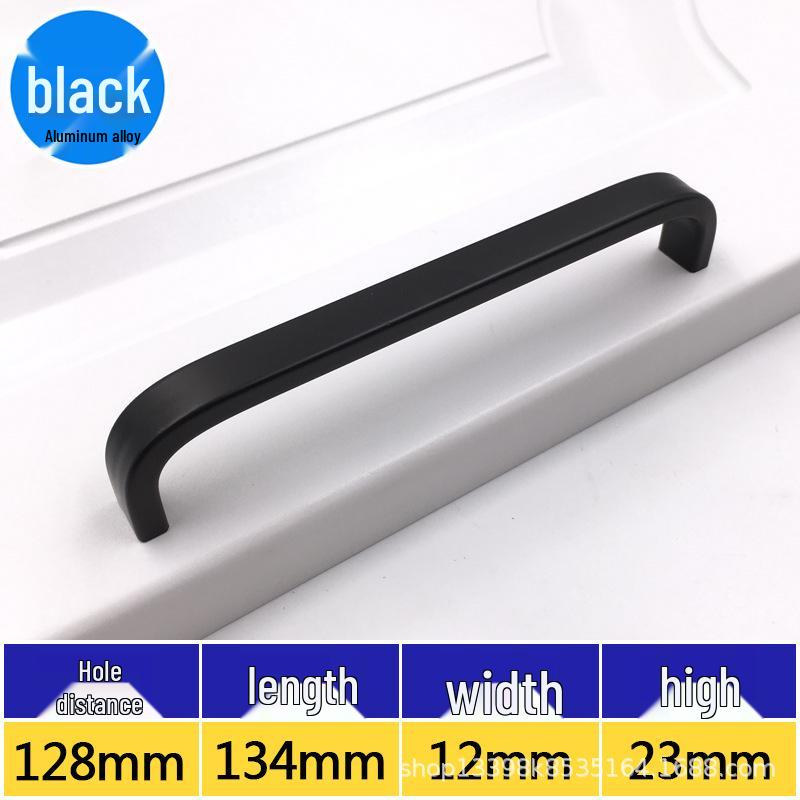 Black Space Aluminum Alloy Solid Wardrobe and Drawer Handle