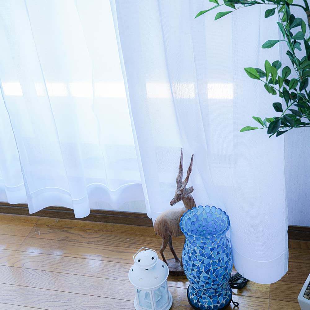 Hard to see from outside at lace UV single 2 pieces curtain hooks already plain width 150 x length 133 set of 2 night, anti-image curtains,