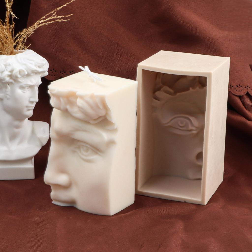 DIY Large Goddess Medusa Snake Head Candle Silicone Mold Mithus David Half Face Statue Epoxy Resin Silicone Mold Home Decor