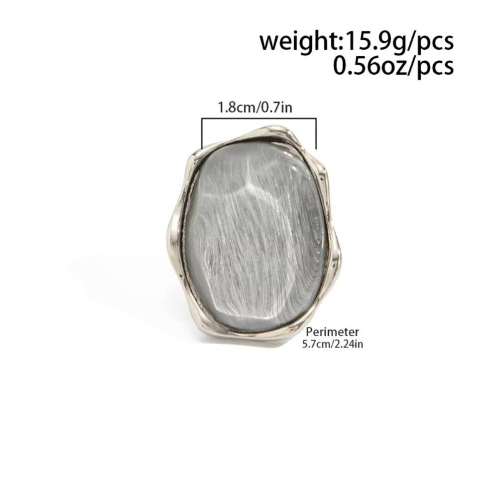 Zinc Zinc Zinc Alloy Water Ripple Ring Adjustable Cat Eye Ring Trendy Gemstone Resin Ring Gift