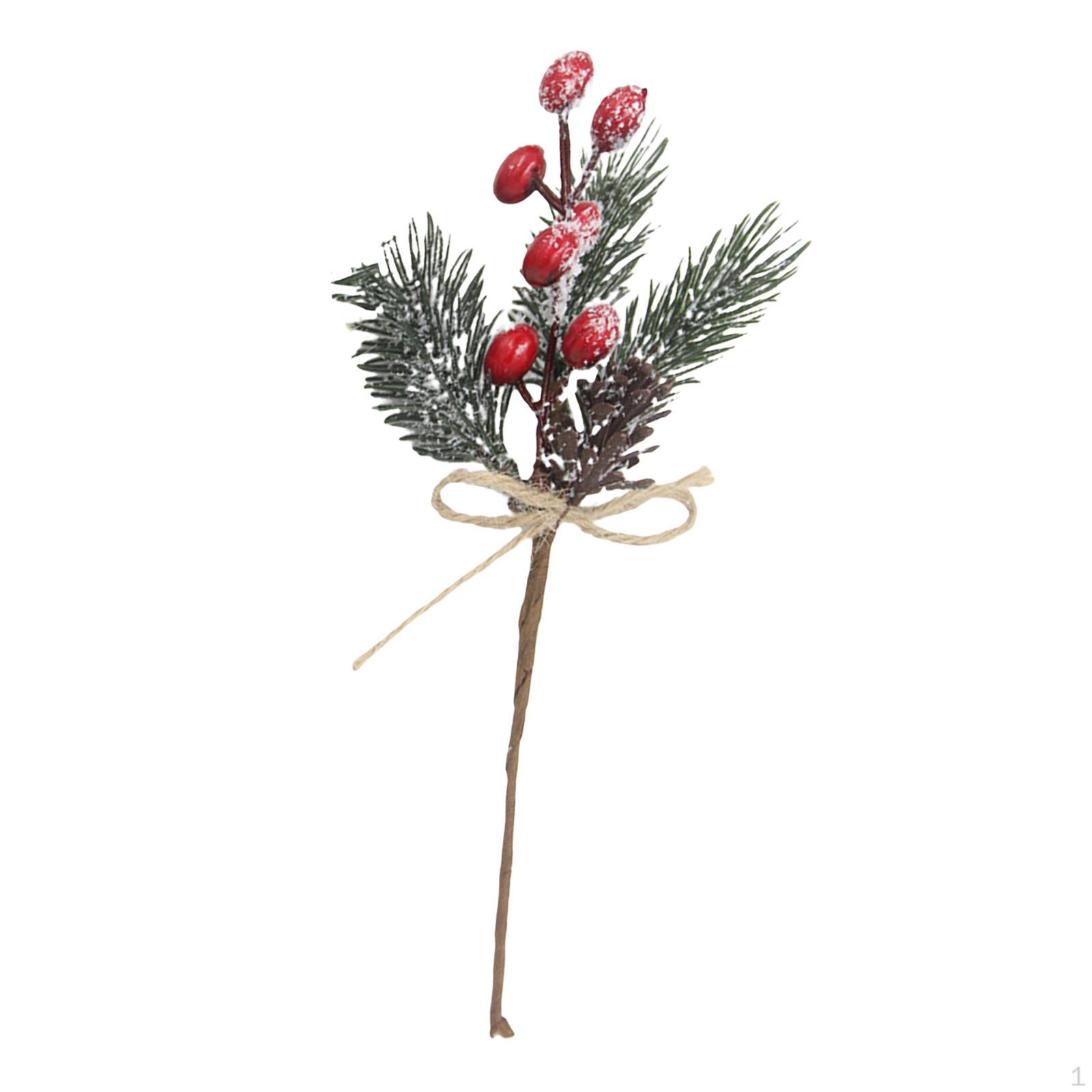 

Mini Christmas Artificial Flower Berries Branches for Wedding Gift Packaging красный