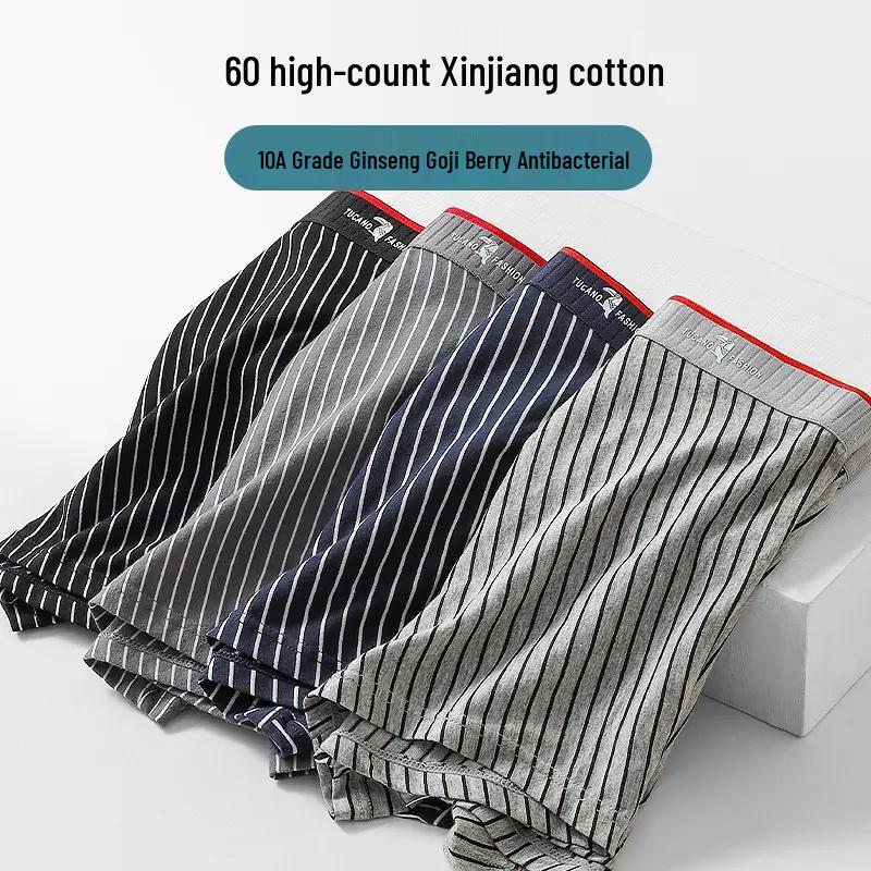 Woodpecker Men's Antibacterial Striped Boxer Briefs