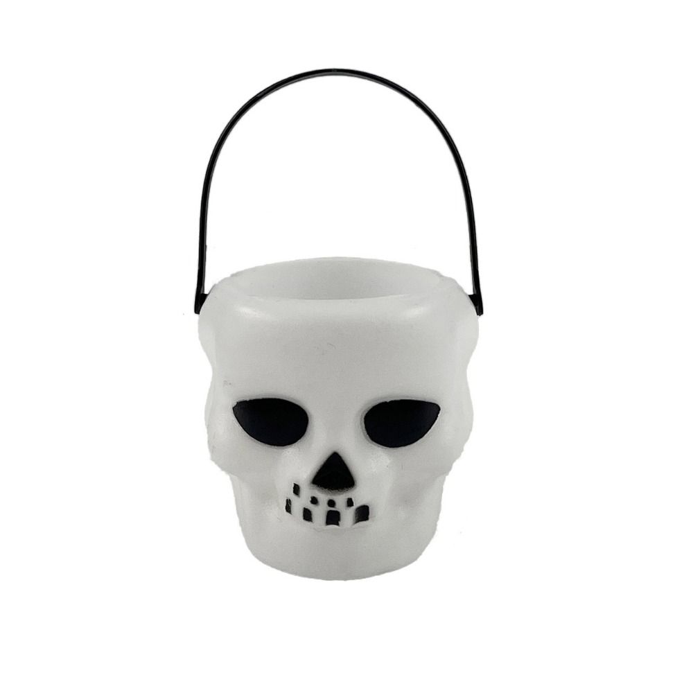

Белое ведро Skull Candy с ручкой, котел для конфет на Хэллоуин, кукольный домик Skull Candy Bucket