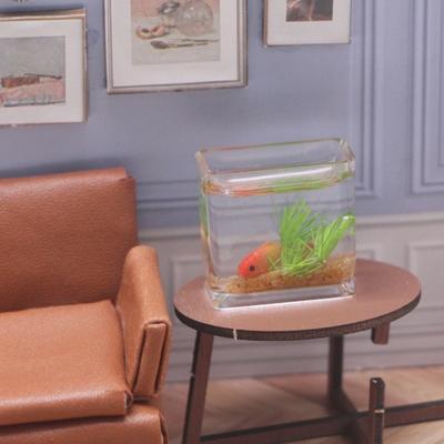 Goldfish Bowl Model Realistic Decorative Ornament Miniature Glass Fish Tank  for Dollhouse Photo Props Miniature Scenes