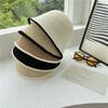 Stylish Fisherman Hat For Women With Wide Brim Top Round Straw Sun Hat Face-lifting Han Edition Outdoor Beach Cap