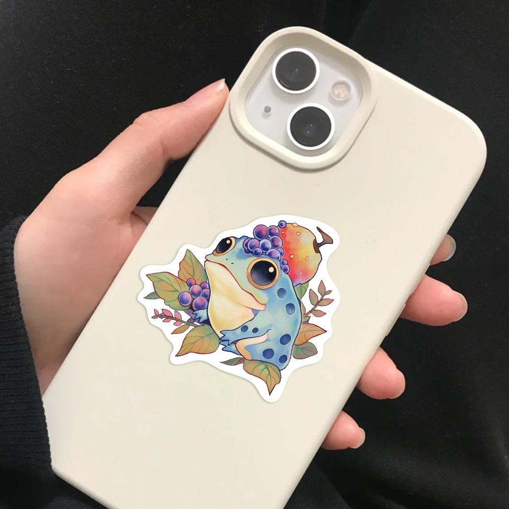 50Pcs Frog Stickers Cute Fat Animal Decal Juice Frog Stickers Waterproof for Water Bottle Laptop Skateboard