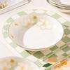 ZISIZ Gold Leaf Ceramic Deep Plate Set