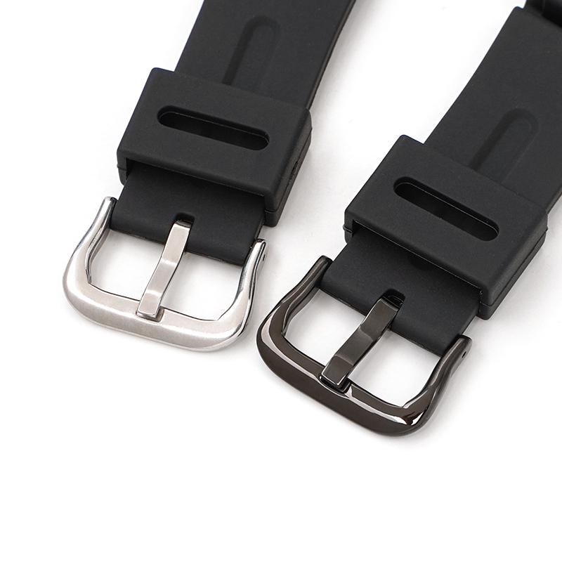 Resin Rubber Replacement Watch Band for Casio DW-290 DW-340 AD-300 Men Black Sport Waterproof Silicone Bracelet Strap 19mm