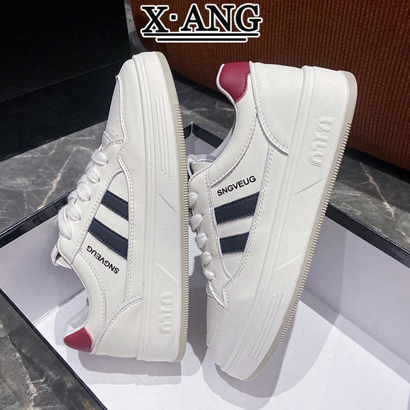 Leather platform white shoes children spring and summer new versatile heightening board shoes casual sports shoes single shoes women
