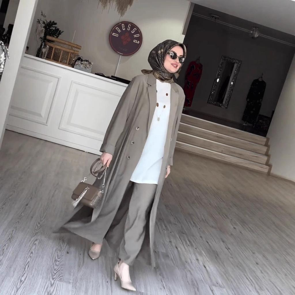 Middle East Arabian Women's New Fashion Loose Casual Cardigan Long Dress Shirt Long Dress