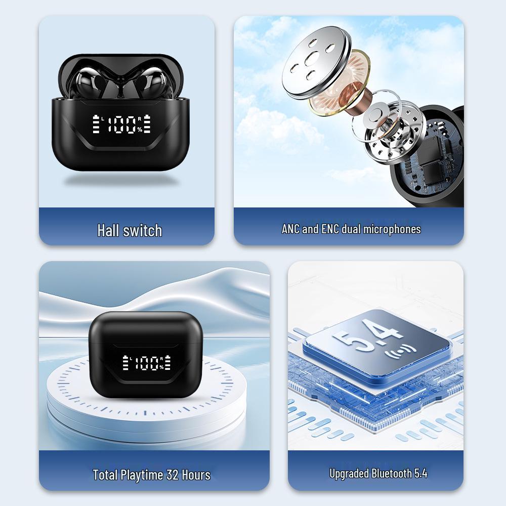 ANC+ENC Dual-Mic Wireless Bluetooth Earbuds with Intelligent Noise Cancellation, Long Battery Life, and Superior Sound Quality