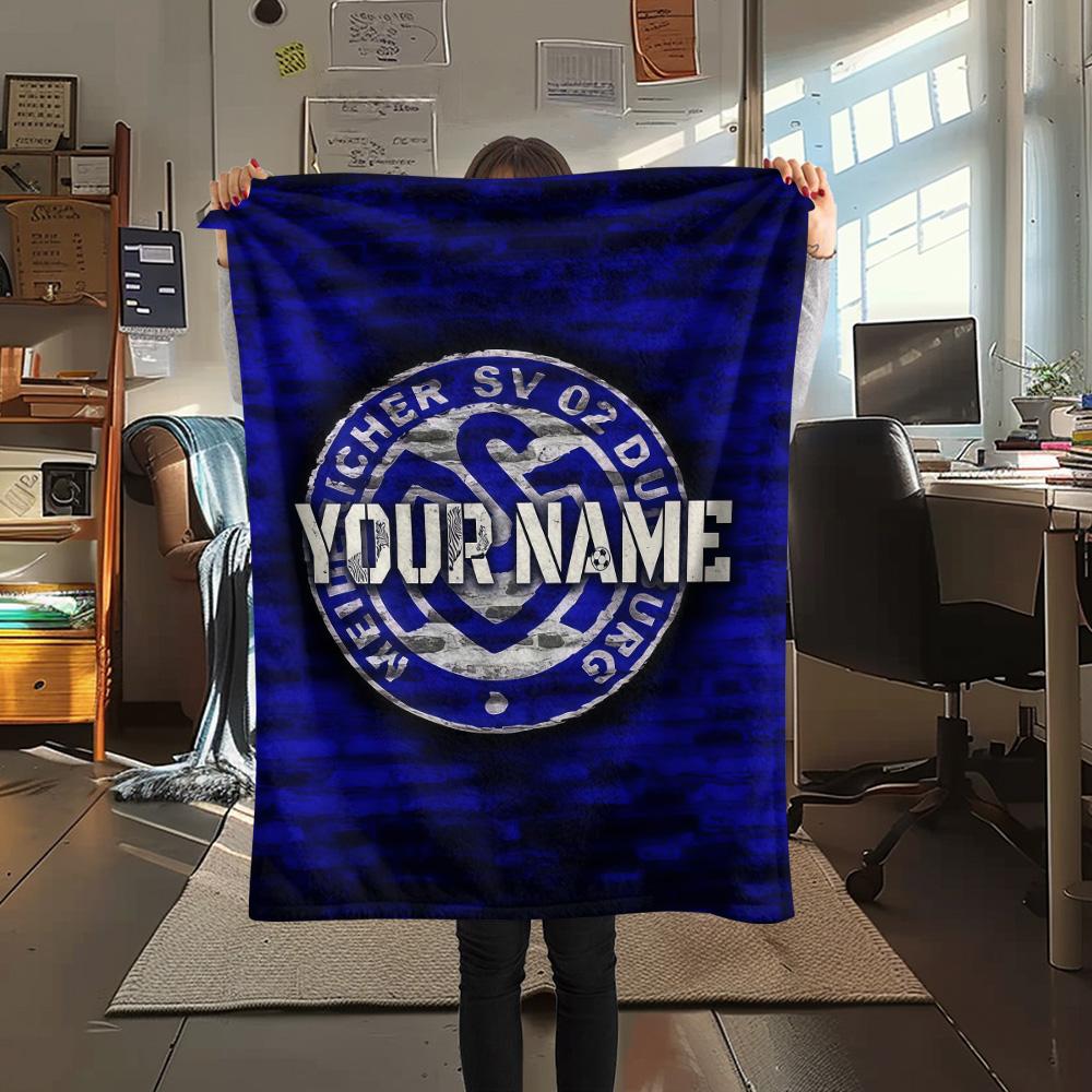 1PC Msv Duisburg Custom Name Patterned Flannel Blanket Suitable For All Seasons For Home Decor Warmth And Comfort Gifts Holiday Present