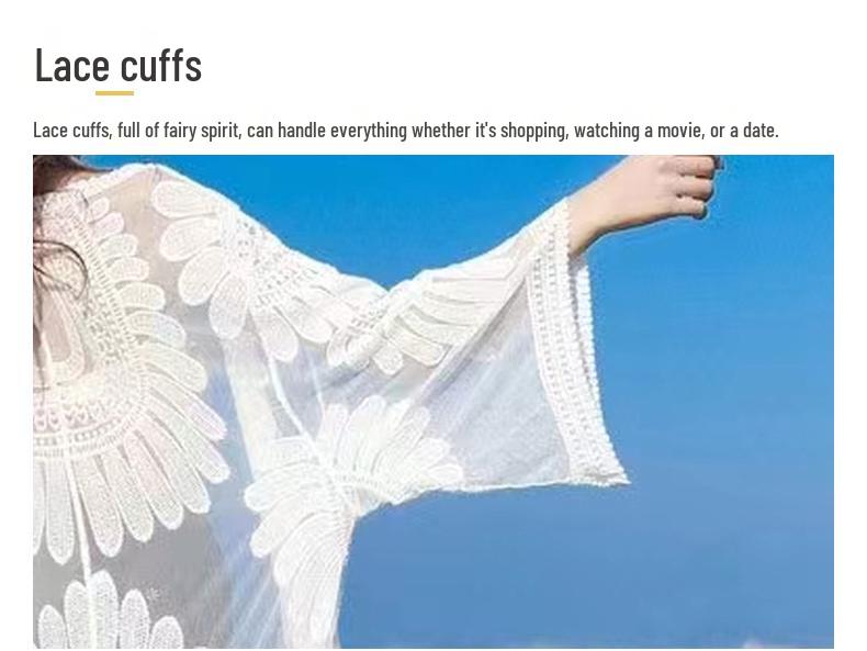 Plus Size Lace Cardigan Bikini Cover-Up - Extra Long, Lightweight Mesh