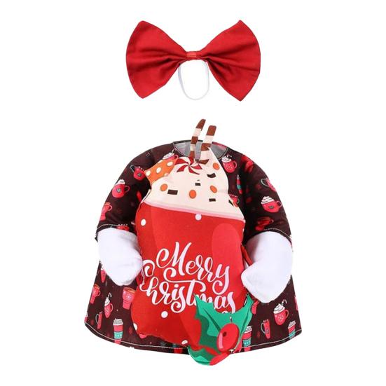 Christmas Porch Goose Outfit Lawn Goose Dress with Xmas Tree Hat Festive Goose Costume for 23" Geese Dress-Up Home Outdoor Decorations