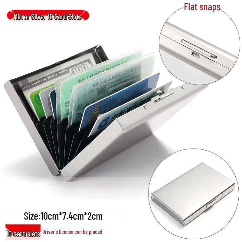 Portable Anti-Theft RFID Blocking Stainless Steel Card Holder for Men & Women