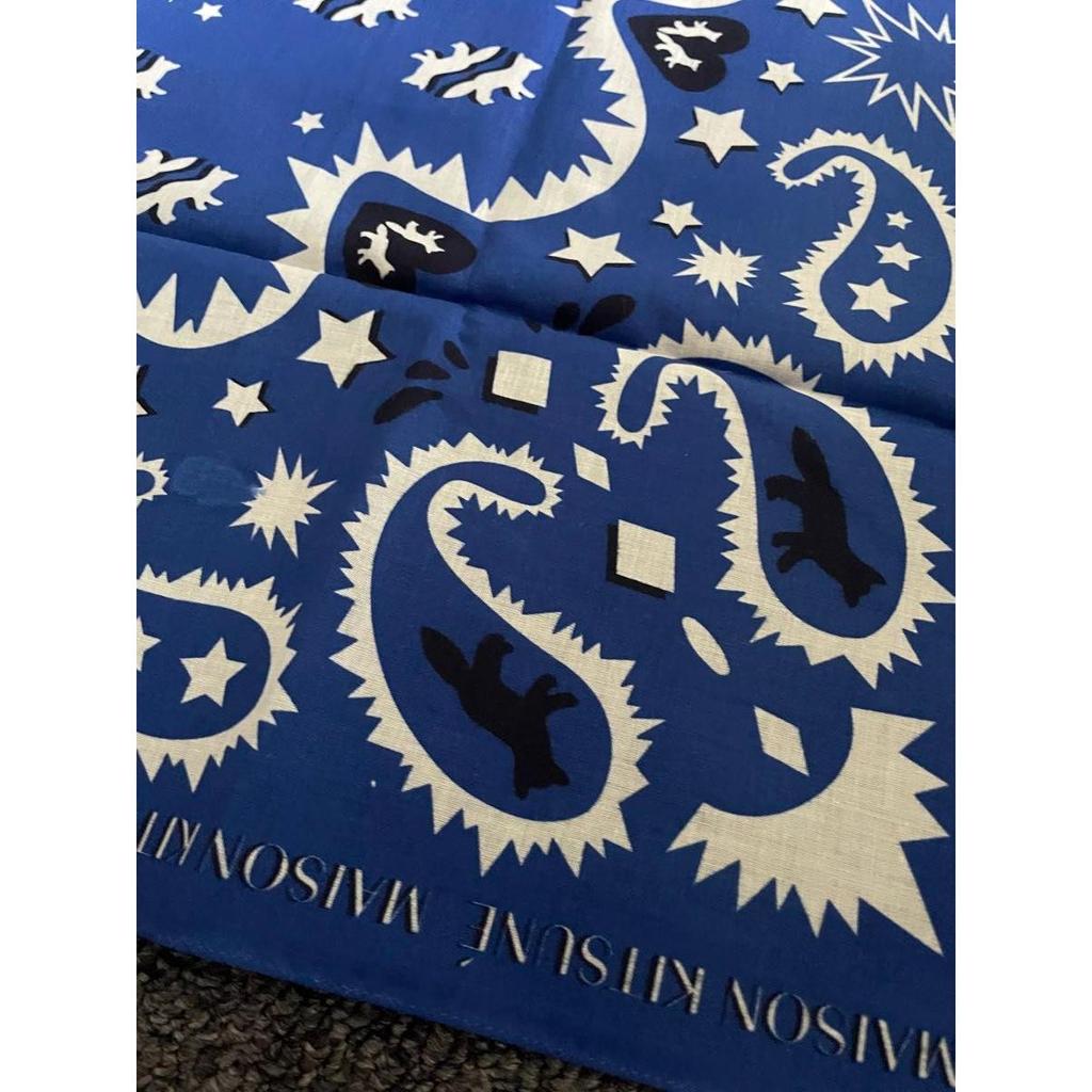 Used Fox Maison Kitsune Paisley Bandana Handkerchief New Unused