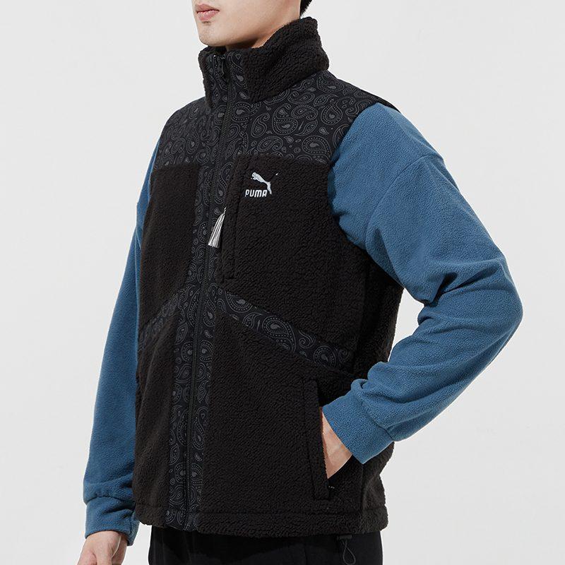 PUMA Vests Men's Black Stand Collar Moderate Other 534977-01