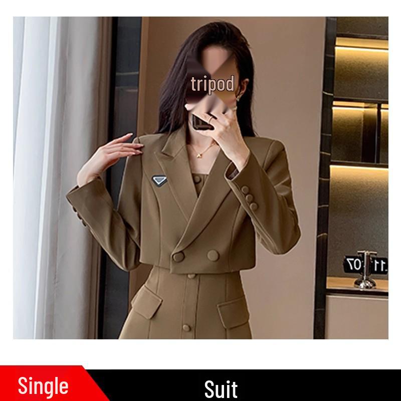 Женский премиальный черный костюмный набор: Весенне-осенняя форма JK для собеседований в колледже и официальных мероприятий Small