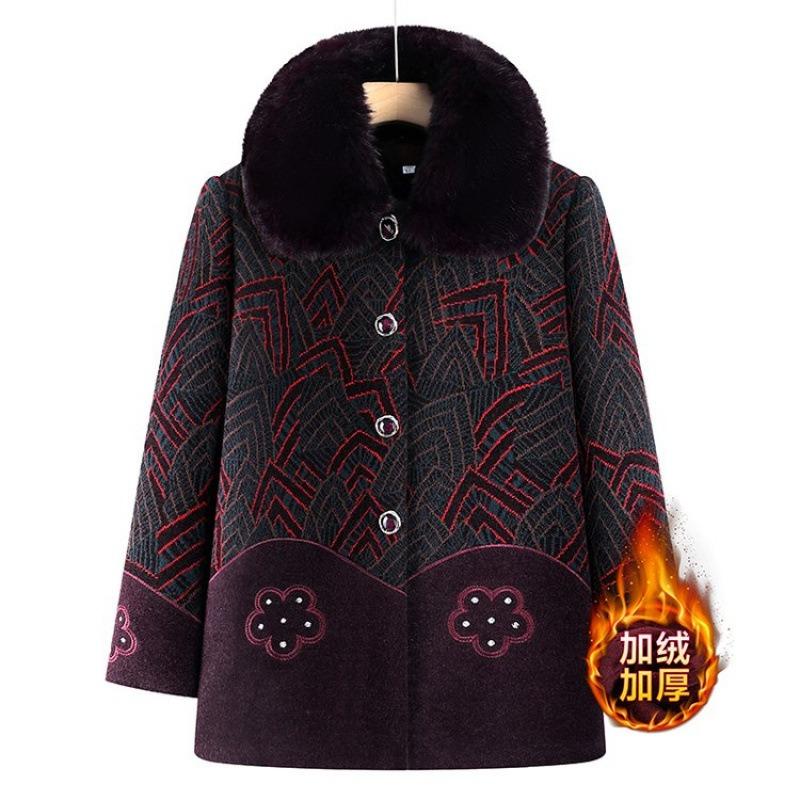 Winter clothing autumn and winter coat mink warm old lady velvet thickened clothes coat women