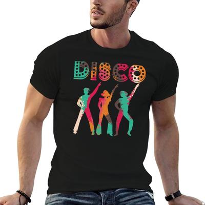 Retro Colours 70s Disco Dance Party TShirt Basic Regular Fit Casual TShirt