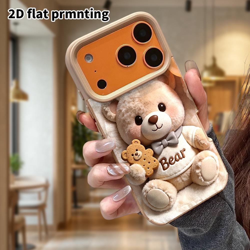 Phone Case: Lambskin 2D Flat Samsung Galaxy A34 A35 M05 M06 S20 S22 S21 FE Plus 5G Protective Case, Plush Teddy Bear, Christmas and Halloween Gift