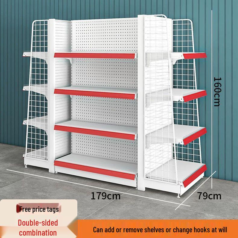 Multi-Layer Island Display Rack for Supermarkets, Convenience Stores, Pharmacies, Stationery, and Snack Shops