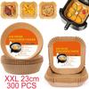 Large Air Fryer Paper Liner 23cm Square/Round Oil-proof Disposable Parchment Special Paper Tray Baking Mat Air Fryer Accessories