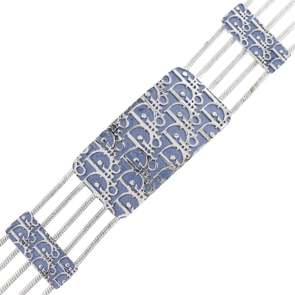 

Dior Trotter choker 5 hooks Silver/Blue metallic 56.8g Women Used