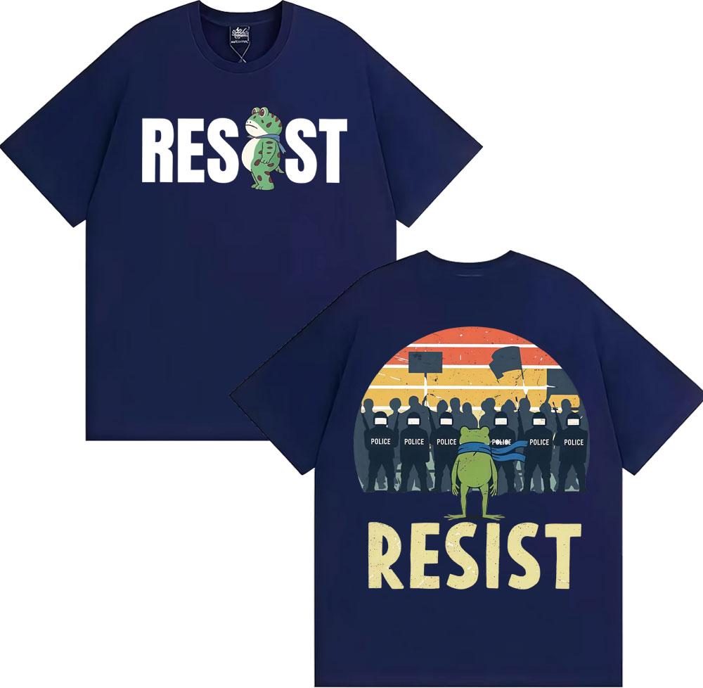 Portland Frog Protest Anti ICE Resist Funny Meme T Shirt Unisex Fashion Trend High Street Tshirts Casual Comfort Cotton Tshirt