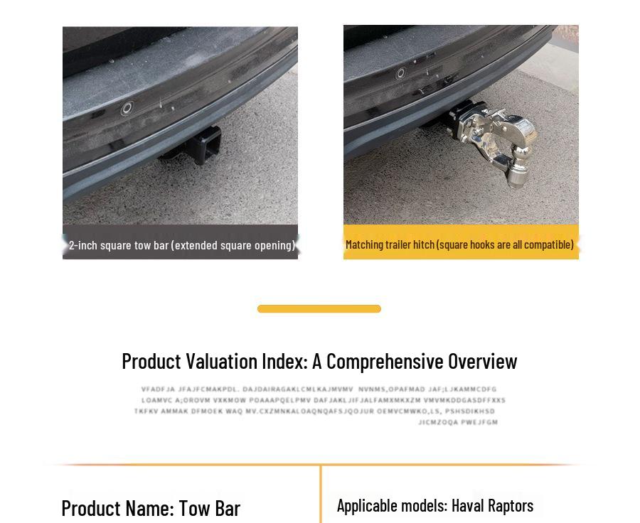 Enhanced Thicken Reinforced Tow Bar for Haval Menglong Trailer Hitch Modification
