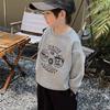 Boys Cotton Crewneck Sweatshirt Loose Fit Spring Autumn Thin Top for Big Kids
