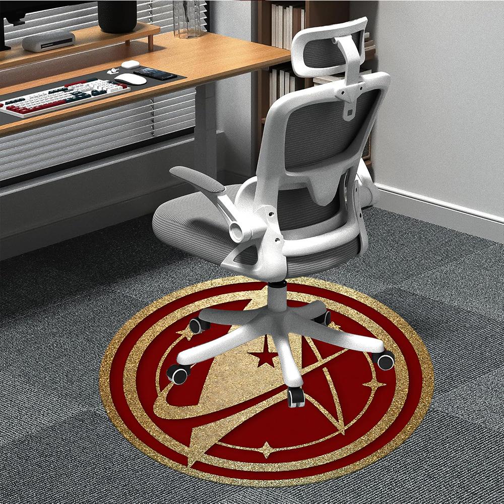 

1pcStar Trek Office Round Area Rug, Indoor Mat Suitable For Office, Under Office Chairs Bedroom Living Room Home Decor, Room Deco127 80cm by 80cm