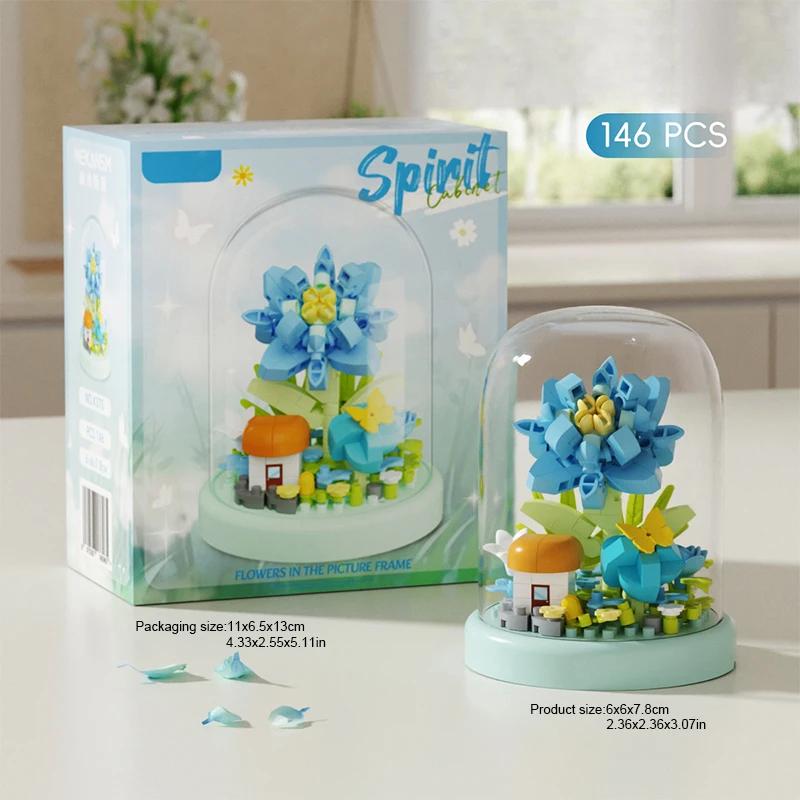 Building Blocks Assembling Toys Eternal Flowers Roses Sunflowers Ornaments for Girls Gifts for Desktop Ornaments