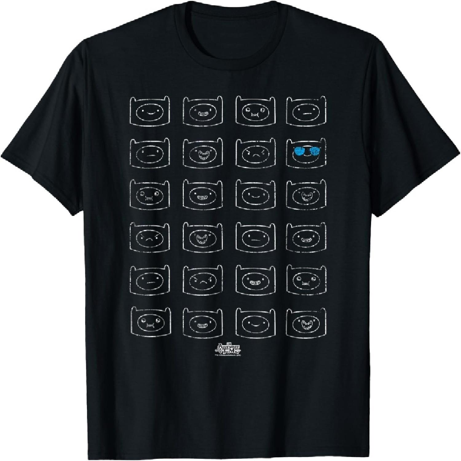 Adventure Time Finn Faces T-Shirt XXXXXL разноцветный