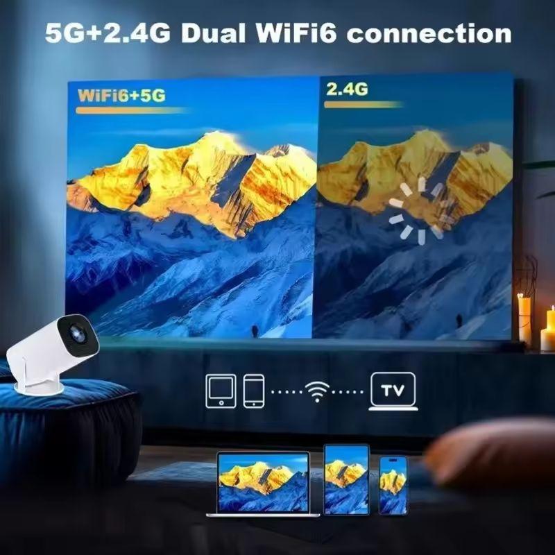 P30 Portable 720P Android Bluetooth Projector with Ultra Clear Image and 4K Support, WiFi Enabled.