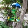 Cute Frog Shaped Bird Feeder Iron Bird Feeding Dish Garden Decoration Bird Water Bowl  Parrot