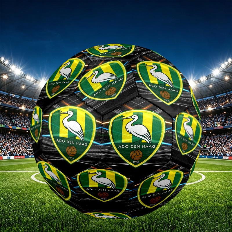 ADO Den Haag Print Size 5 Soccer Ball, PU Wear Resistant Football for Match Training and Daily Practice, Birthday Gift for Soccer Fans