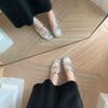 Fashion Shoes Increased Internal Mules For Women 2025 Ladies' Slippers Cover Toe Butterfly-Knot Silver Mary Janes Butterfly-knot
