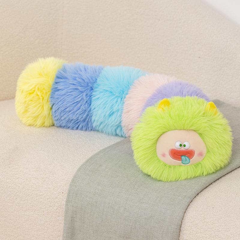 Funny Colorful Caterpillar Monster Plush Stuffed Toys Cartoon Long Pillow Caterpillar Dolls Funny Toy for Children Girls Gifts