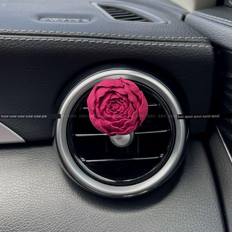 

Car Rose Teddy Bear Perfume Car Fragrance Diffuser Stone Air Conditioner Vent Car Interior Decoration Rose Red Buds