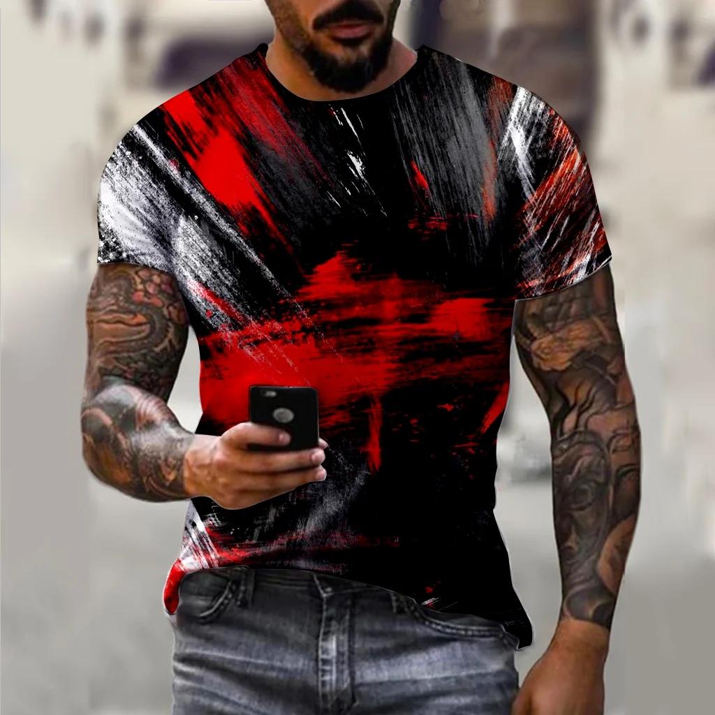 Summer Fashion New Men's Printed T-shirt O-Neck Pullover Large Short Sleeve Street Fashion Harajuku Luxury Top