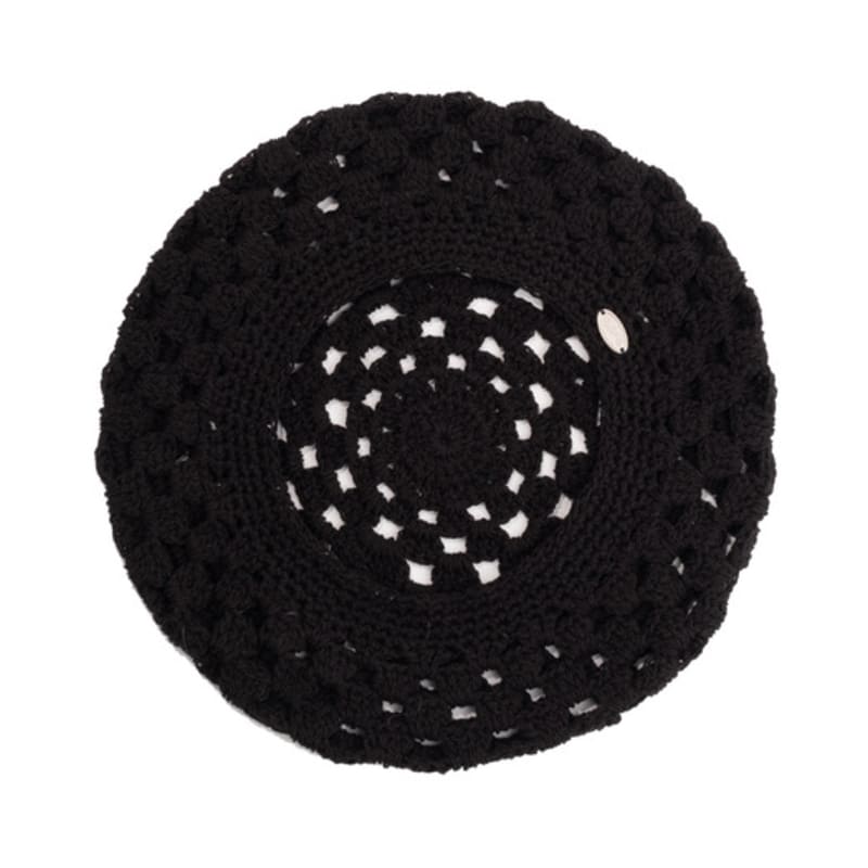Slowslowly No.231 / Fruits Crochet Beret _ Black