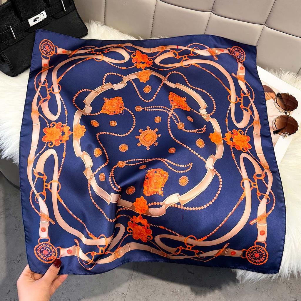 Fashion Square Fashion Foreign Style Small Silk Scarf Women'S Headband Decorative Scarf Dual-Purpose Small Square Scarf New Scarf