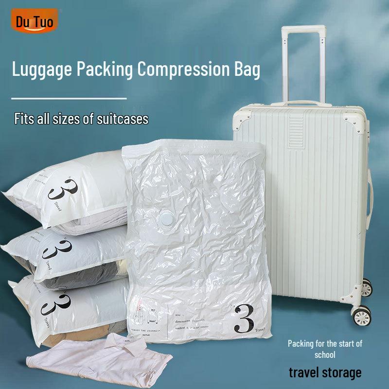 Hand-Rolled Vacuum Compression Bags for Travel and Clothing Storage