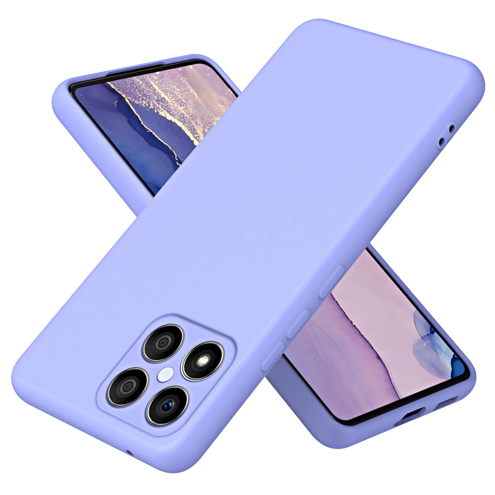 

For Honor X8 4G/X30i 2.2mm Thickness Shockproof Cover Fiber Lining Rubberized Soft TPU Anti-scratch Phone Case Purple