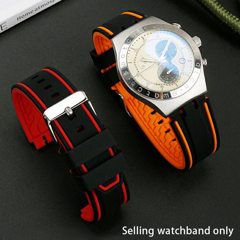 Bracelet en Silicone pour Swatch 19mm 20mm 21mm Bracelet de Poignet en Caoutchouc Imperméable Bracelet de Montre Bande de Sport Bracelet Avec Outils