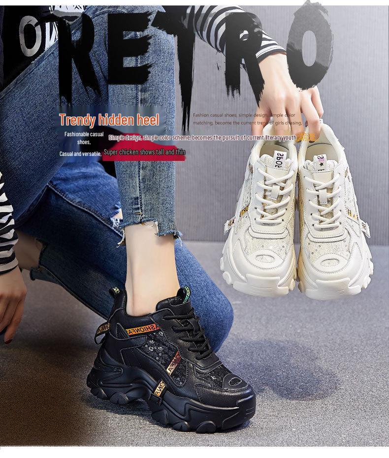 2021 Women's Lightweight Versatile Dad Sneakers - Trendy Thick-Sole Height-Boosting Casual Shoes